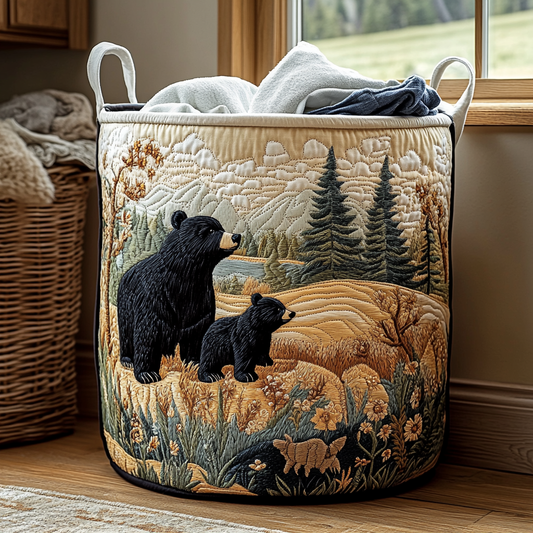 Bear Grove Quilted Laundry Basket NCU0DDK1226