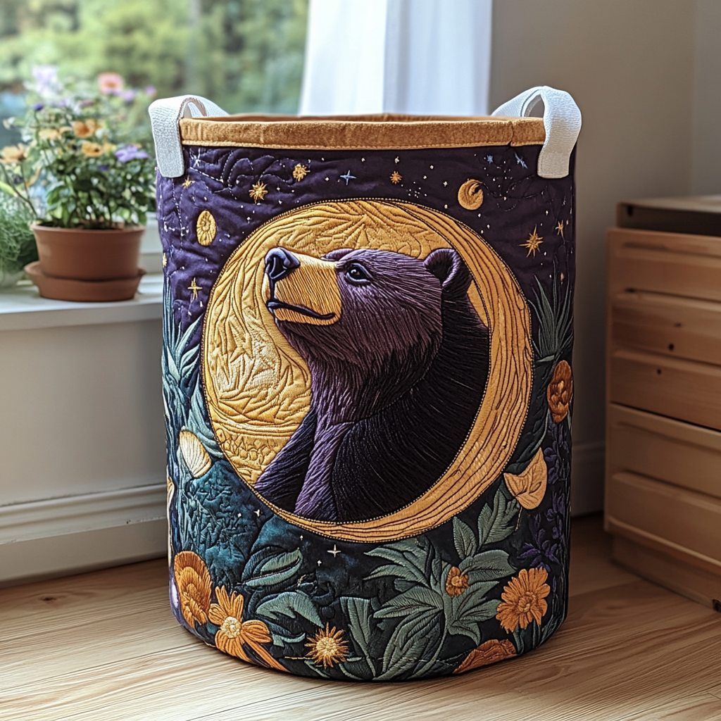 Bear Grove Quilted Laundry Basket NCU0DDK845