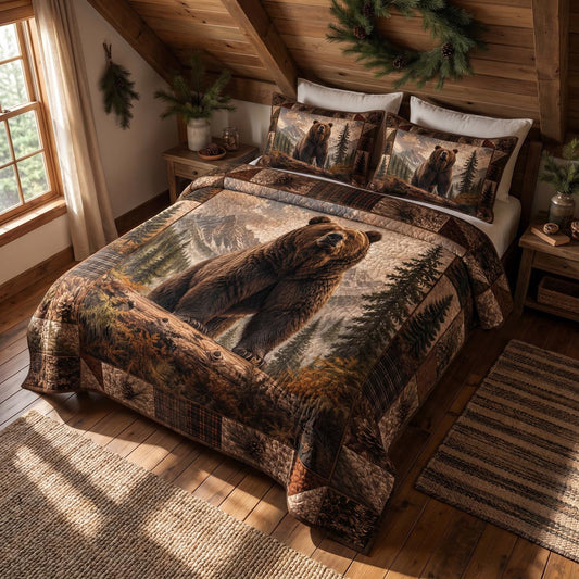 Bear Guardian 3-Piece Quilted Bedding Set NCU0DV2168