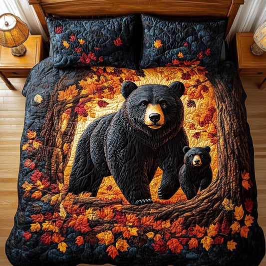 Bear Haven 3-Piece Quilted Bedding Set NCU0NNT1945