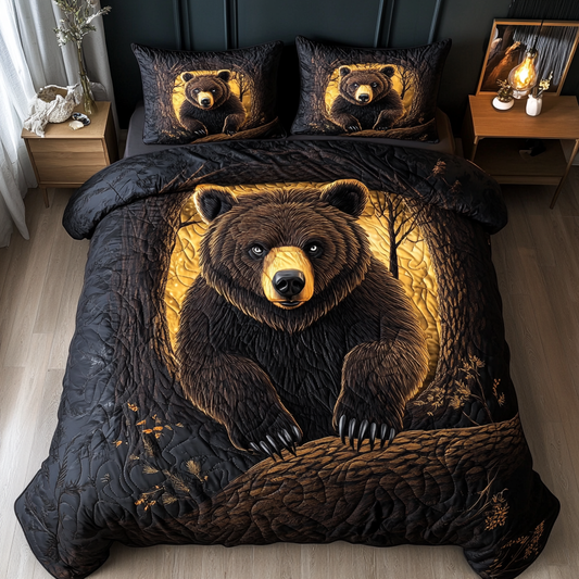 Bear Haven 3-Piece Quilted Bedding Set NCU0NVH043