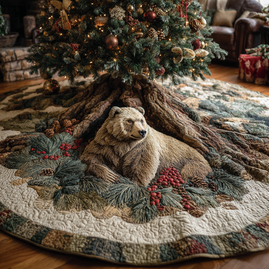 Bear Haven Christmas Quilted Tree Skirt NCU0DDK1674