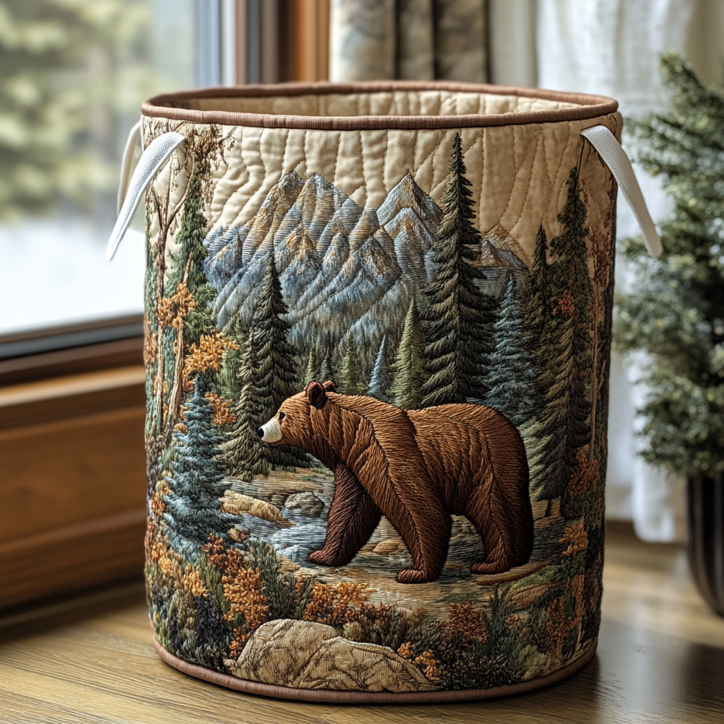 Bear Haven Quilted Laundry Basket NCU0DDK1224