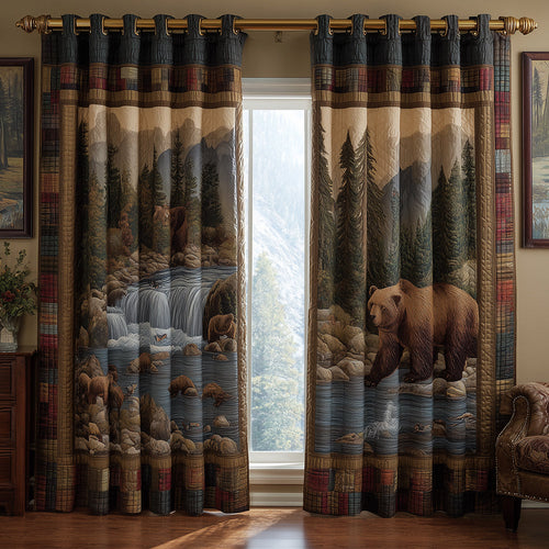 Bear Hollow Falls Quilted Curtains NCU0TH3828
