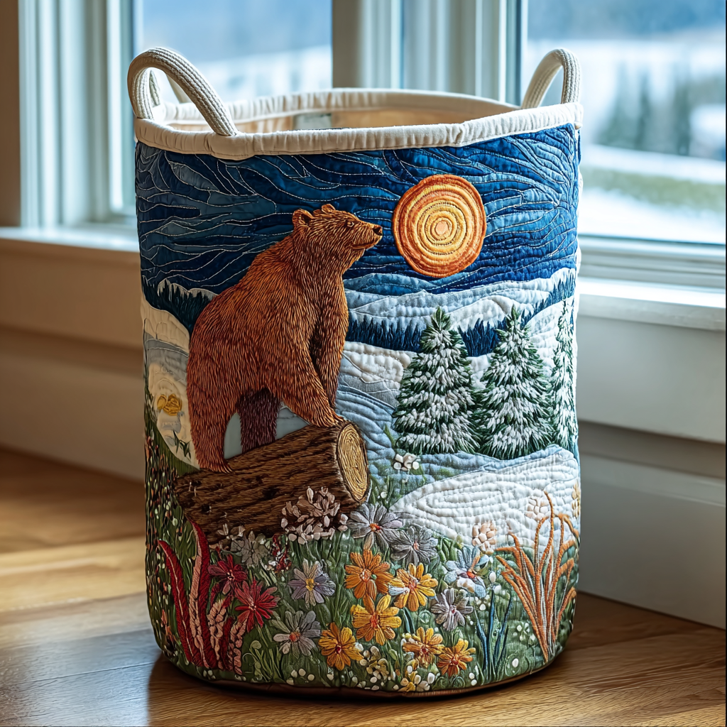 Bear Journey Quilted Laundry Basket NCU0DDK1228