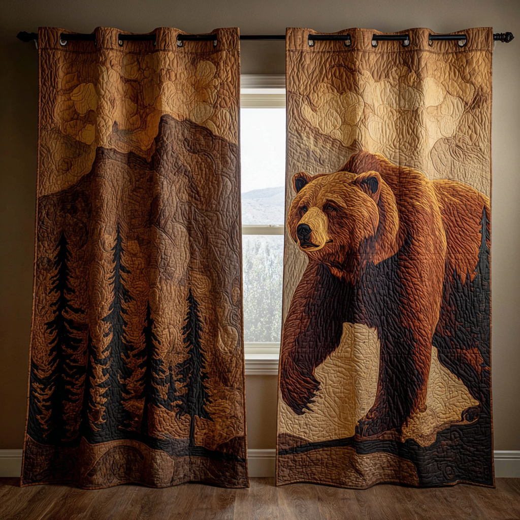 Bear Meadow Quilted Curtains NCU0DDK1943