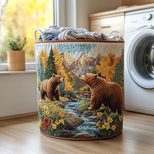 Bear Meadow Quilted Laundry Basket NCU0DDK842