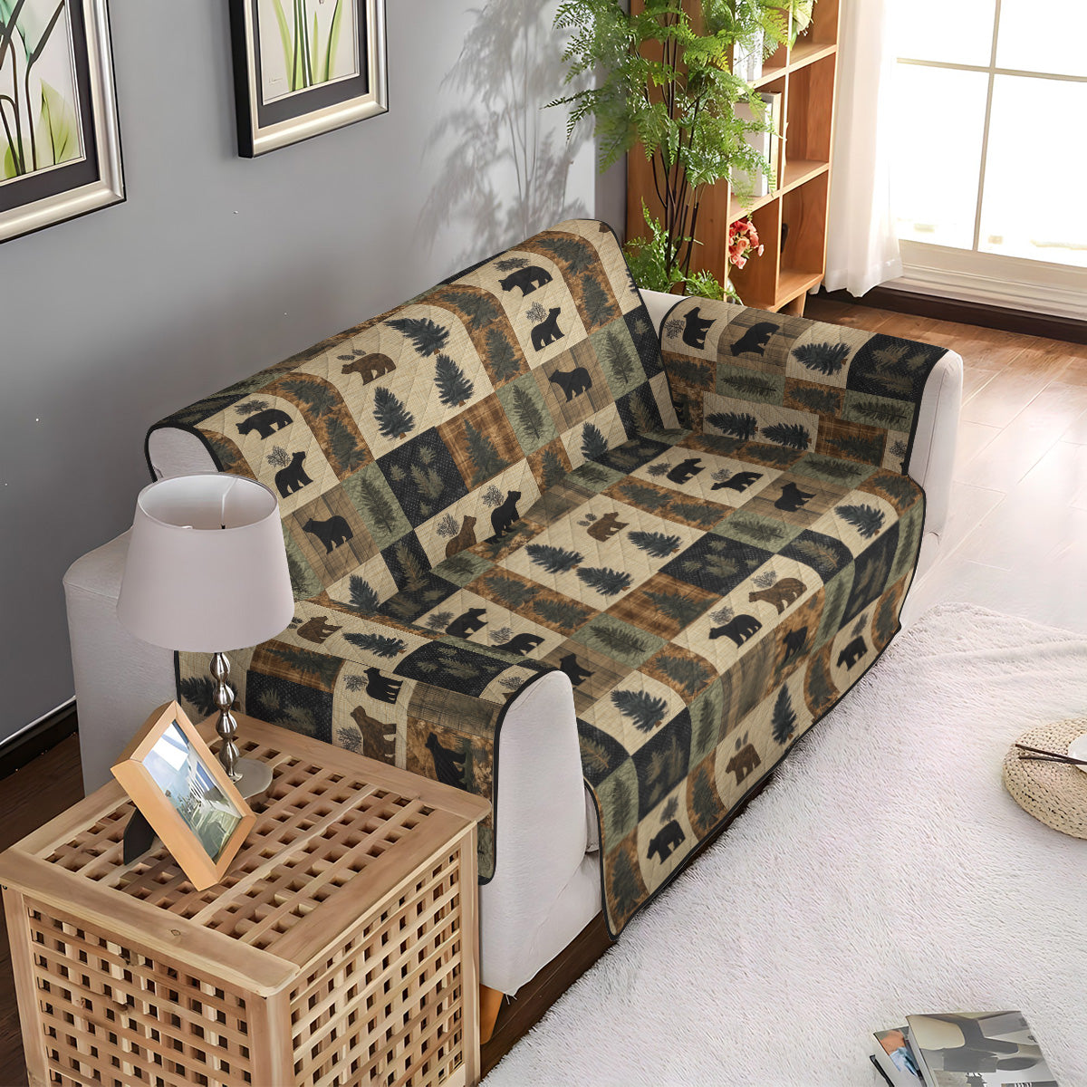 Bear Paw Quilted Sofa Cover NCU0PT1004