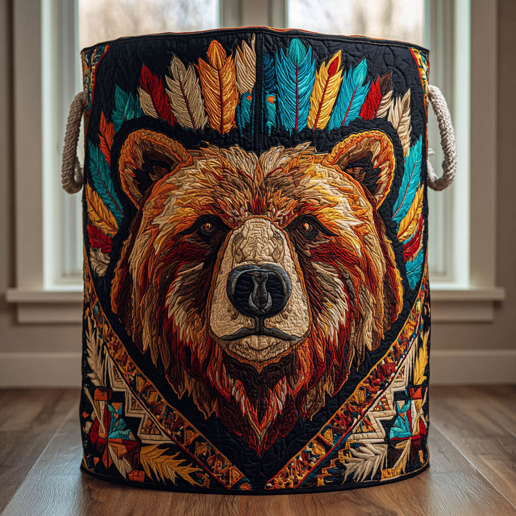 Bear Presence Quilted Laundry Basket NCU0DDK2209