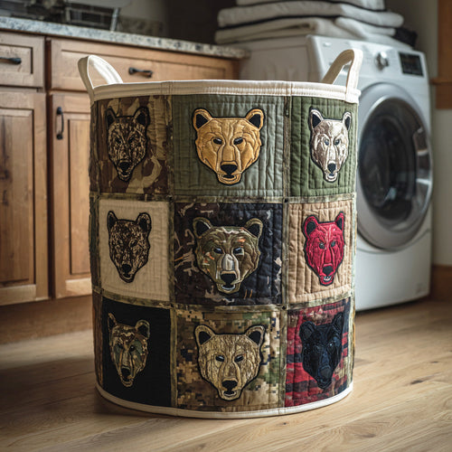 Bear Range Quilted Laundry Basket NCU0NTD1193