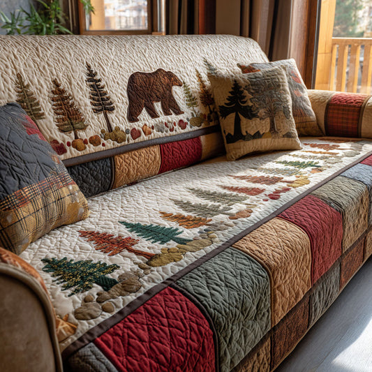 Bear Ridge Retreat Quilted Sofa Cover NCU0PTT2632