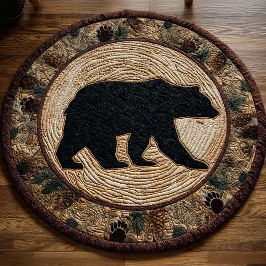 Bear Silhouette Quilted Round Mat NCU0NNT2093