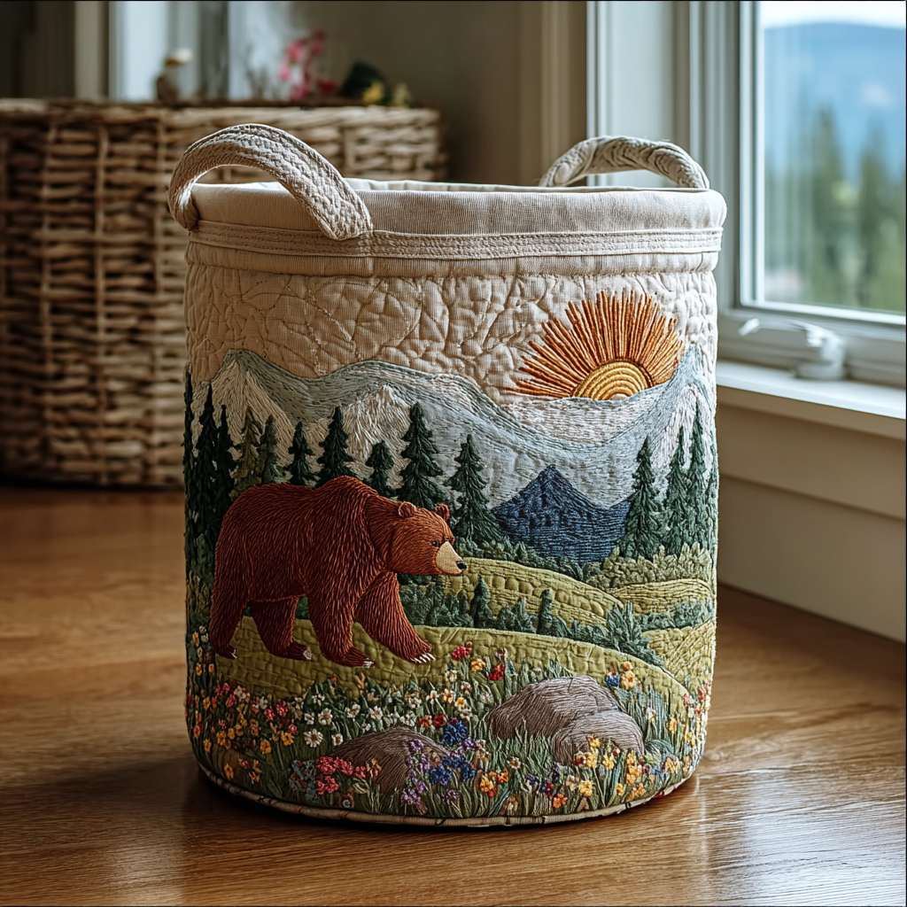 Bear Spirit Quilted Laundry Basket NCU0DDK1227