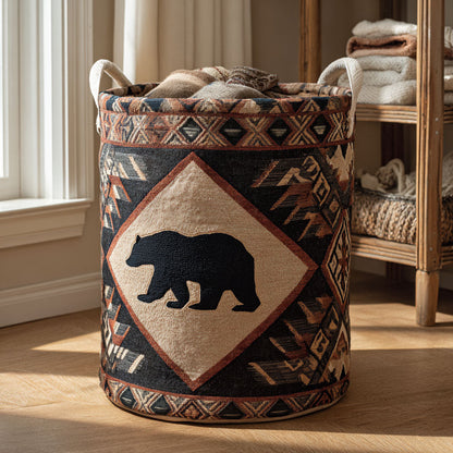 Bear Spirit Quilted Laundry Basket NCU0DDK2206