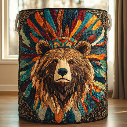 Bear Symbol Quilted Laundry Basket NCU0DDK2208