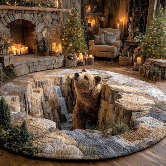 Bear Tracks Quilted Round Mat NCU0NNL182