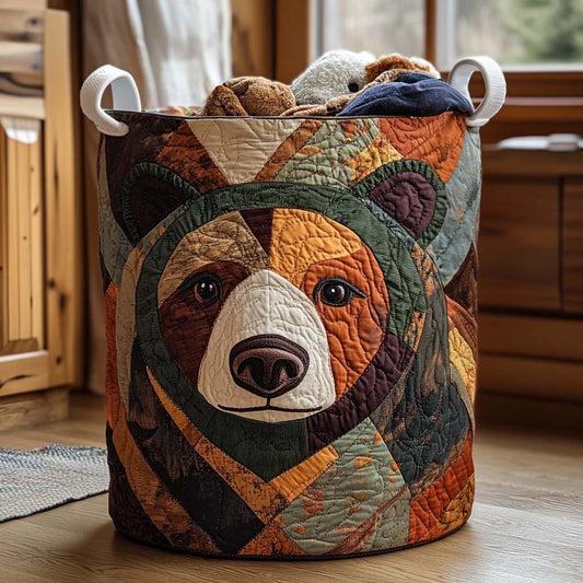 Bear Tracks Tale Quilted Laundry Basket NCU0NNT1211