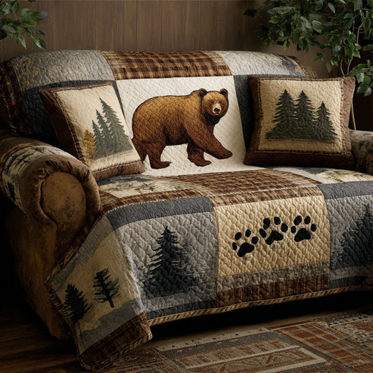 Bear Whisper Quilted Sofa Cover NCU0NNT2741