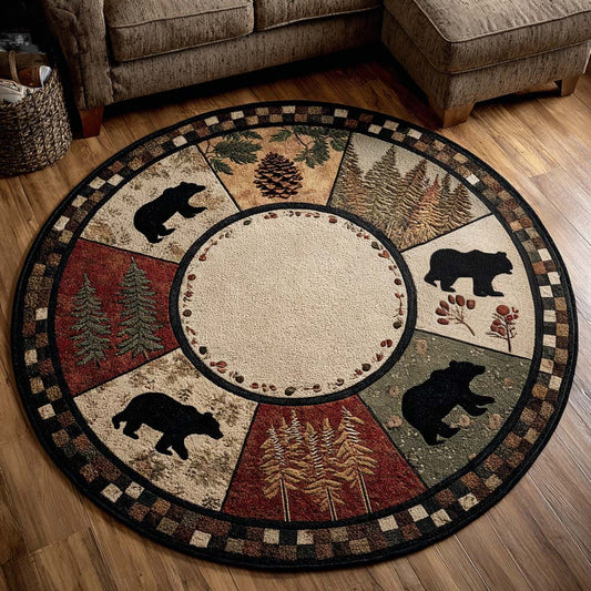 Bear Woods Quilted Round Mat NCU0NNT1794