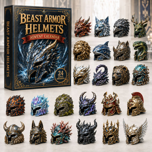 CHRISTMAS KICKOFF 40% OFF - Beast Armor Helmets Advent Calendar 2026 - 24-Day Festive Countdown, Acrylic Charms Blind Box - Gift For Helmets Lovers AC0HA029
