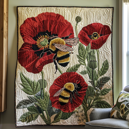 Bee-Kised Blooms Quilted Blanket NCU0NT005