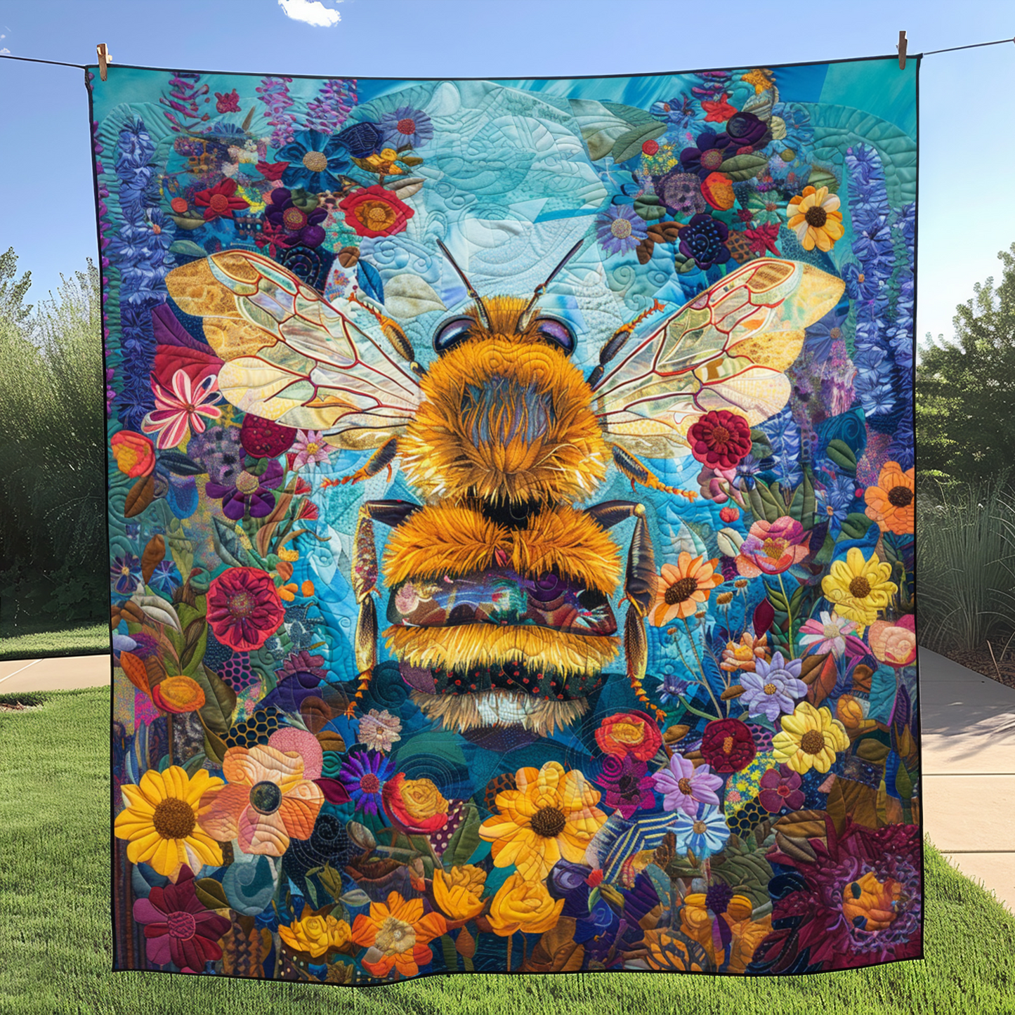 Bee Paradise Quilted Blanket NCU0NT032