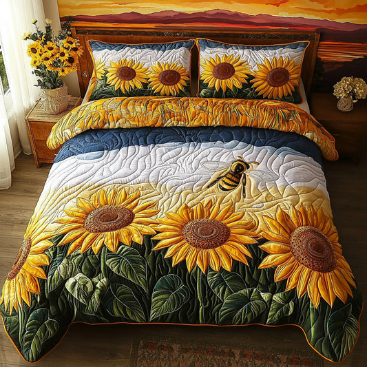 Bee Bloom 3-Piece Quilted Bedding Set NCU0DV544