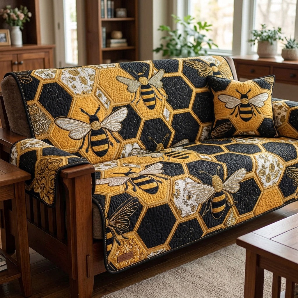 Bee Chateau Elegance Quilted Sofa Cover NCU0HNH1164