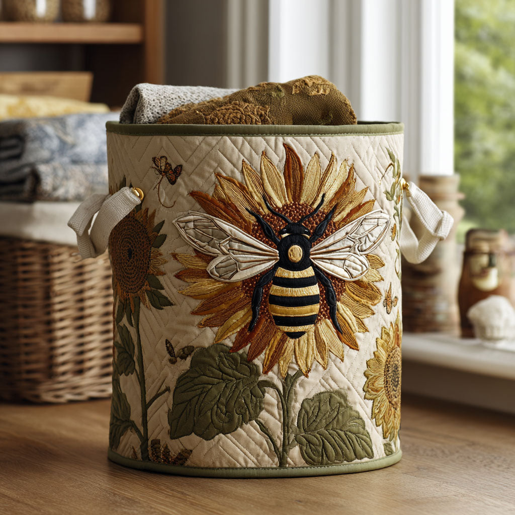 Bee Garden Quilted Laundry Basket NCU0DDK2113