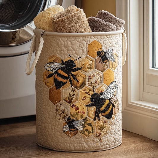Bee Garden Quilted Laundry Basket NCU0TH3000