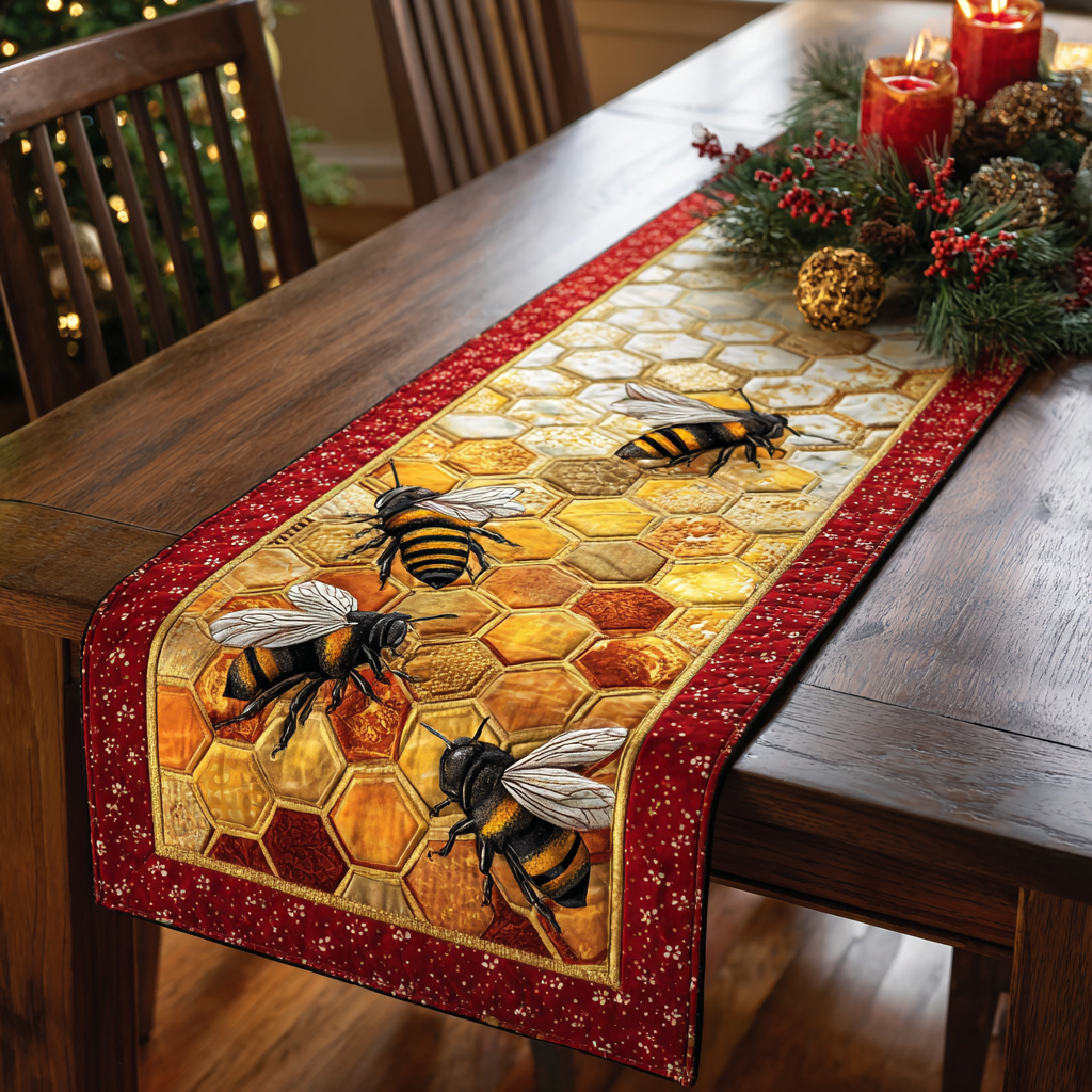 Bee Garden Quilted Table Runner NCU0DDK1515