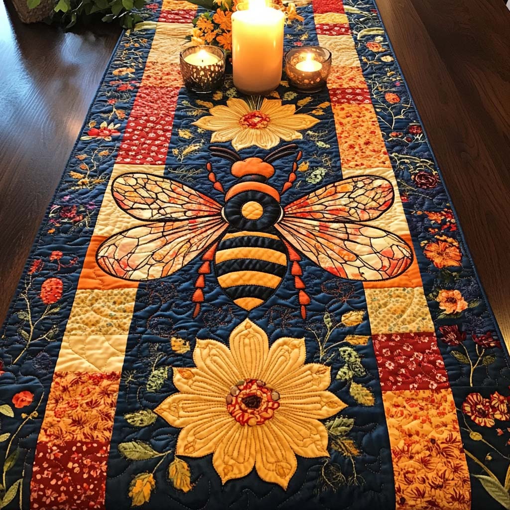 Bee Joy Quilted Table Runner NCU0NNT1864