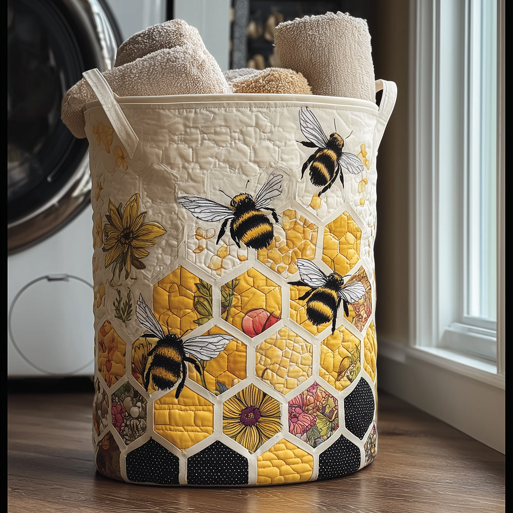Bee Nest Quilted Laundry Basket NCU0TH3001