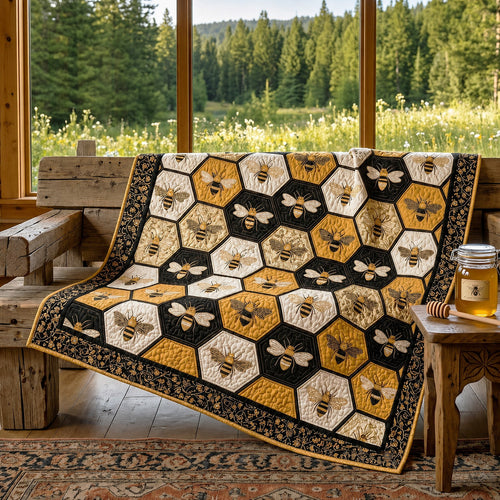 Bee Noir Luxe Quilted Blanket NCU0HNH1173