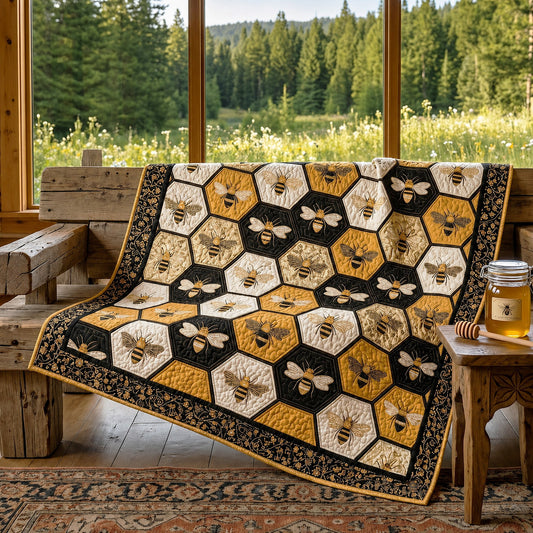 Bee Noir Luxe Quilted Blanket NCU0HNH1173