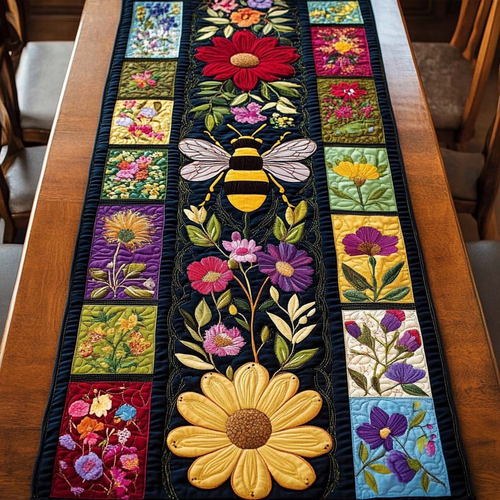 Bee Summer Quilted Table Runner NCU0NNT1869