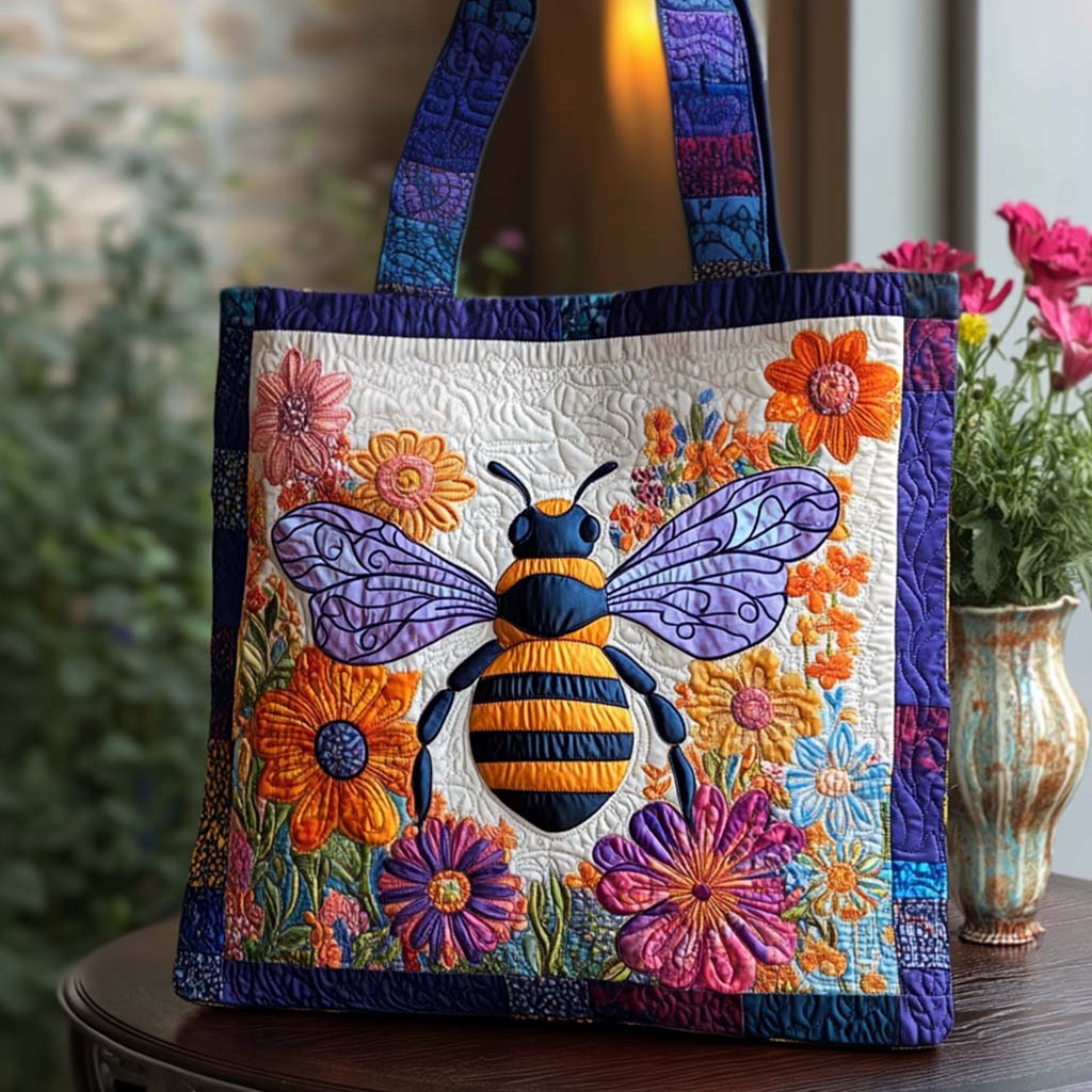 Bee Treasure Quilted Tote Bag NCU0NNT1951