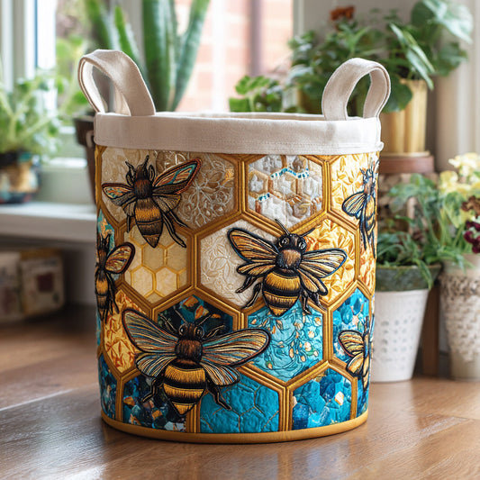 Beehive Charm Quilted Laundry Basket NCU0DV1010