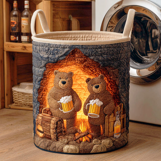 Beer Bear Quilted Laundry Basket NCU0NTD405