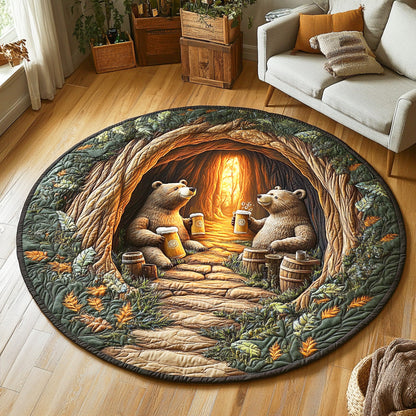 Beer Time Bear Quilted Round Mat NCU0NTD608