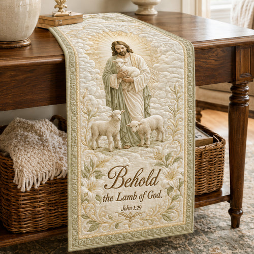 Behold the Lamb of God Quilted Table Runner NCU0DV2296