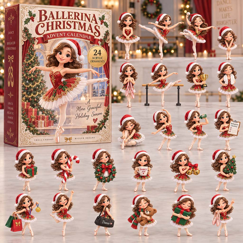 CHRISTMAS KICKOFF 40% OFF - Bellerina Christmas Advent Calendar 2026 - 24-Day Festive Countdown, Acrylic Charms Blind Box - Gift For Kids AC0HH044