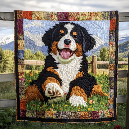 Bernese Mountain Sunrise Quilted Blanket NCU0PT1809