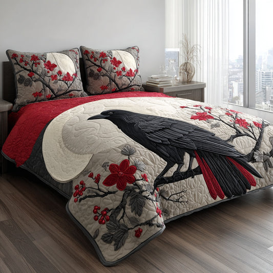 Berry Crow 3-Piece Quilted Bedding Set NCU0PVL908