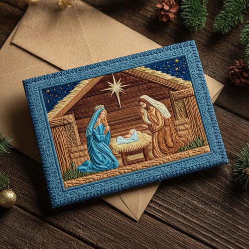 Bethlehem Night Quilted Fabric Postcard NCU0PTT2283