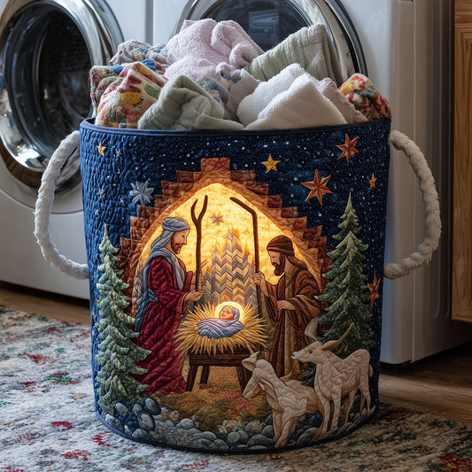 Bethlehem Night Quilted Laundry Basket NCU0TH3282