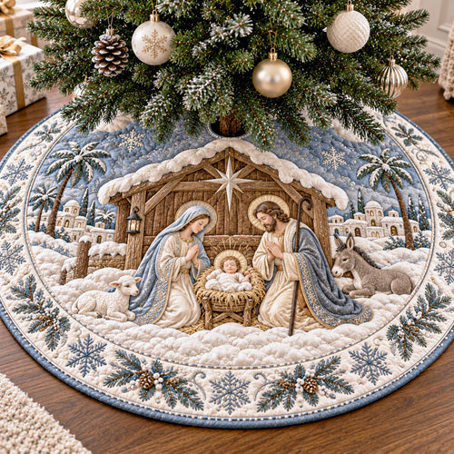 Bethlehem Star Christmas Quilted Tree Skirt NCU0NTD2283