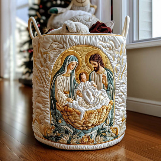 Bethlehem Star Quilted Laundry Basket NCU0NNT1618