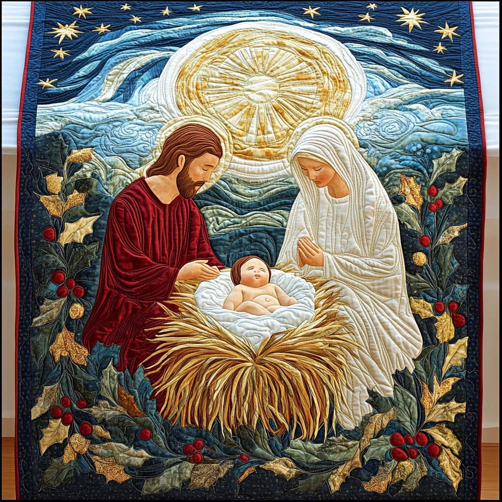 Bethlehem Star Quilted Table Runner NCU0NNL203