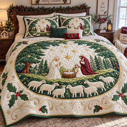 Bethlehem Under the Stars 3-Piece Quilted Bedding Set NCU0PTT3468
